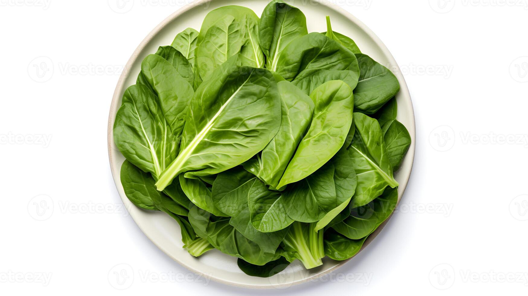 photo de chou vert légumes verts sur assiette isolé sur blanc Contexte. génératif ai