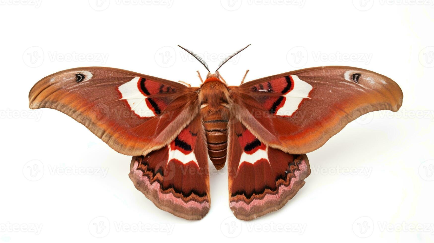 photo de magnifique papillon avec marron Couleur isolé sur blanc Contexte. génératif ai