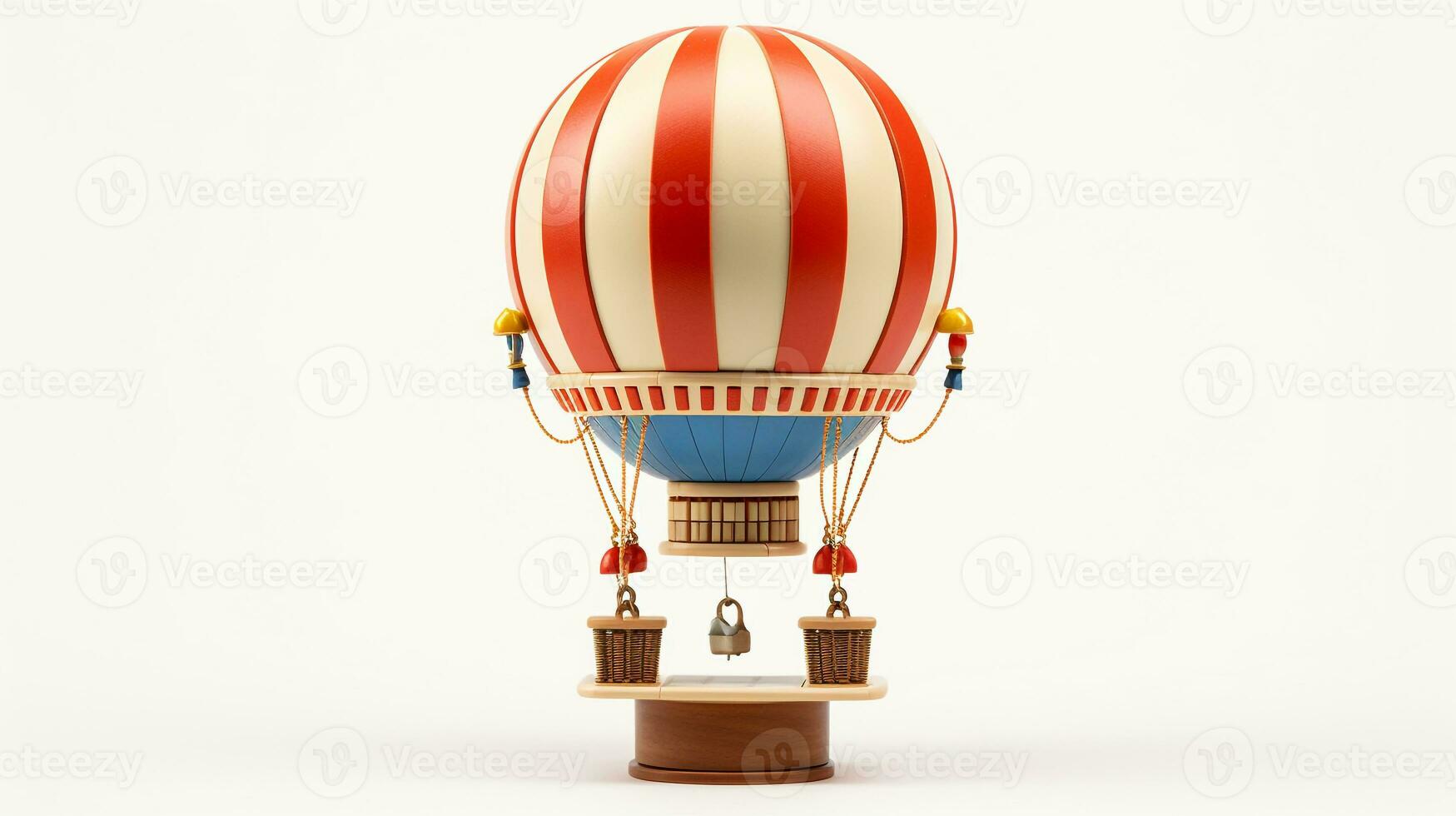 affichage une 3d miniature traditionnel chaud air ballon. génératif ai photo