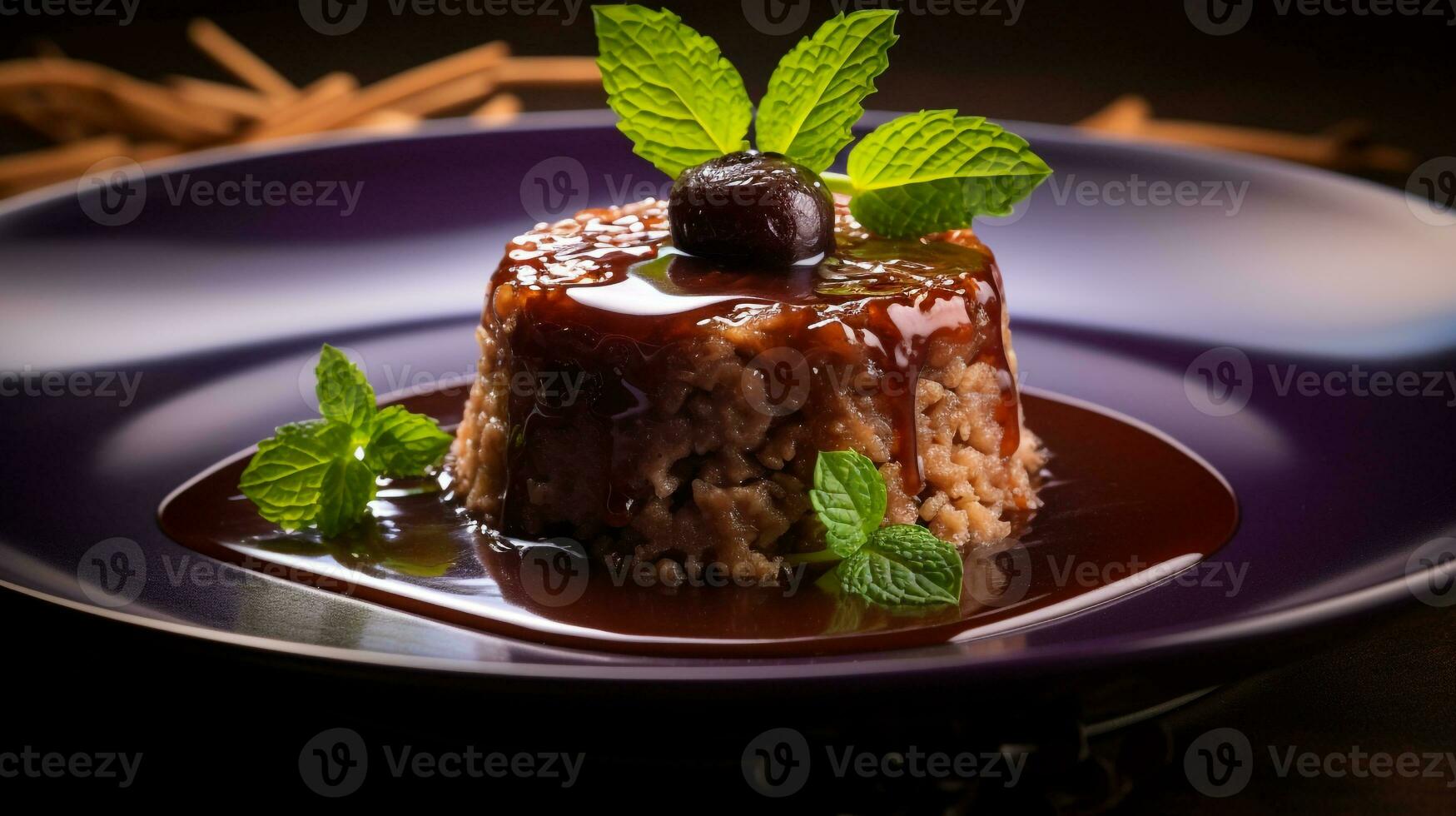 photo de riz et Date pudding - ros bel tamr comme une plat dans une haut de gamme restaurant. génératif ai