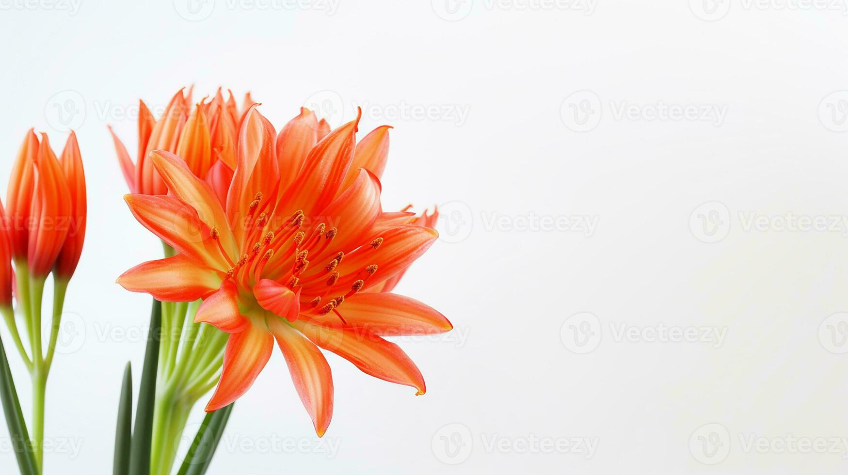 photo de magnifique torche lis fleur isolé sur blanc Contexte. génératif ai