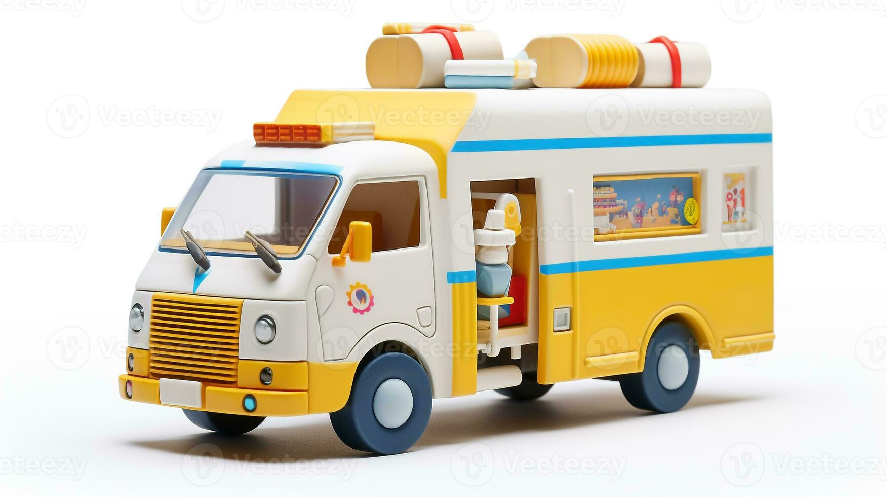 affichage une 3d miniature courrier camion. génératif ai photo