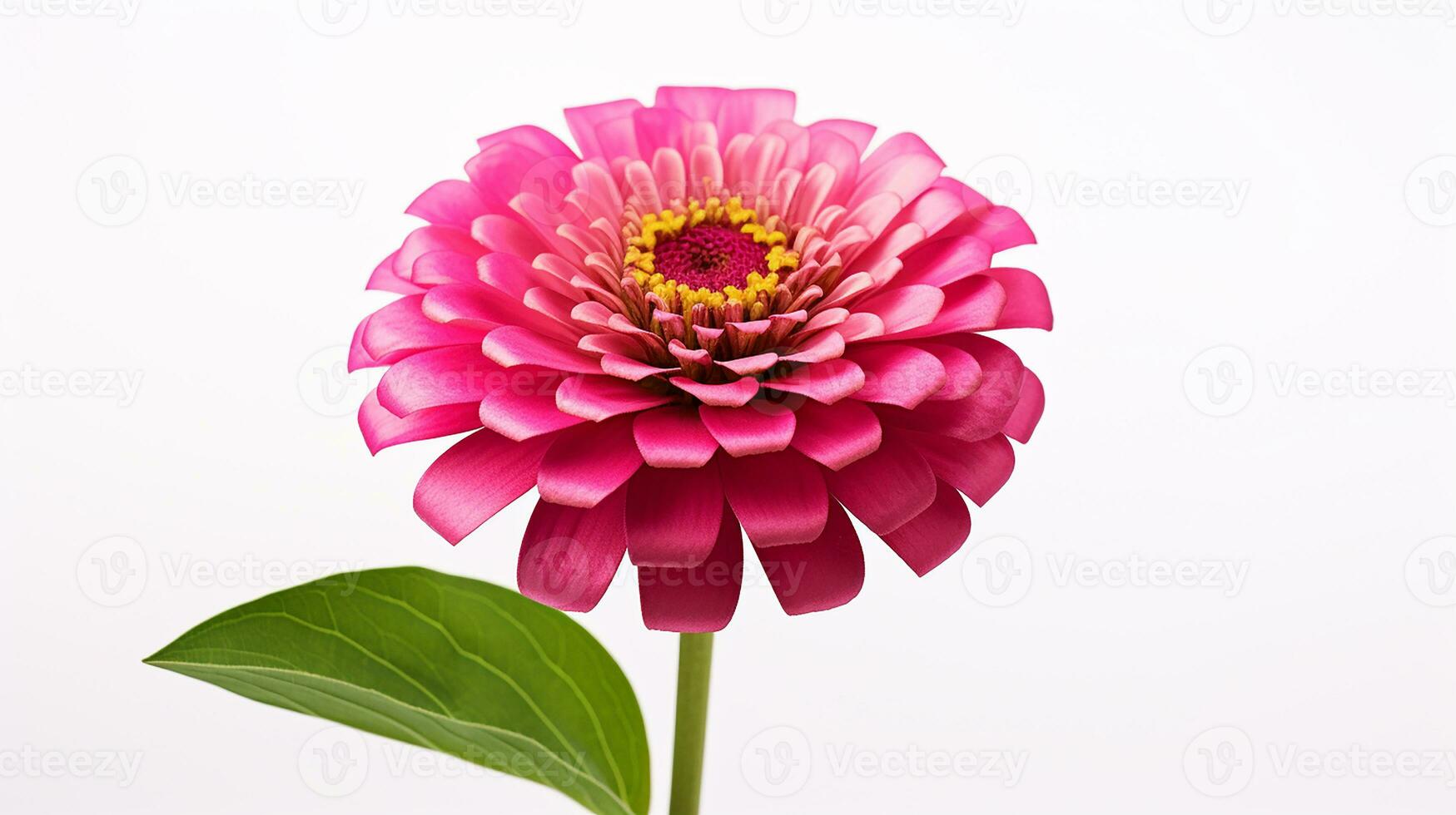 photo de magnifique zinnia fleur isolé sur blanc Contexte. génératif ai