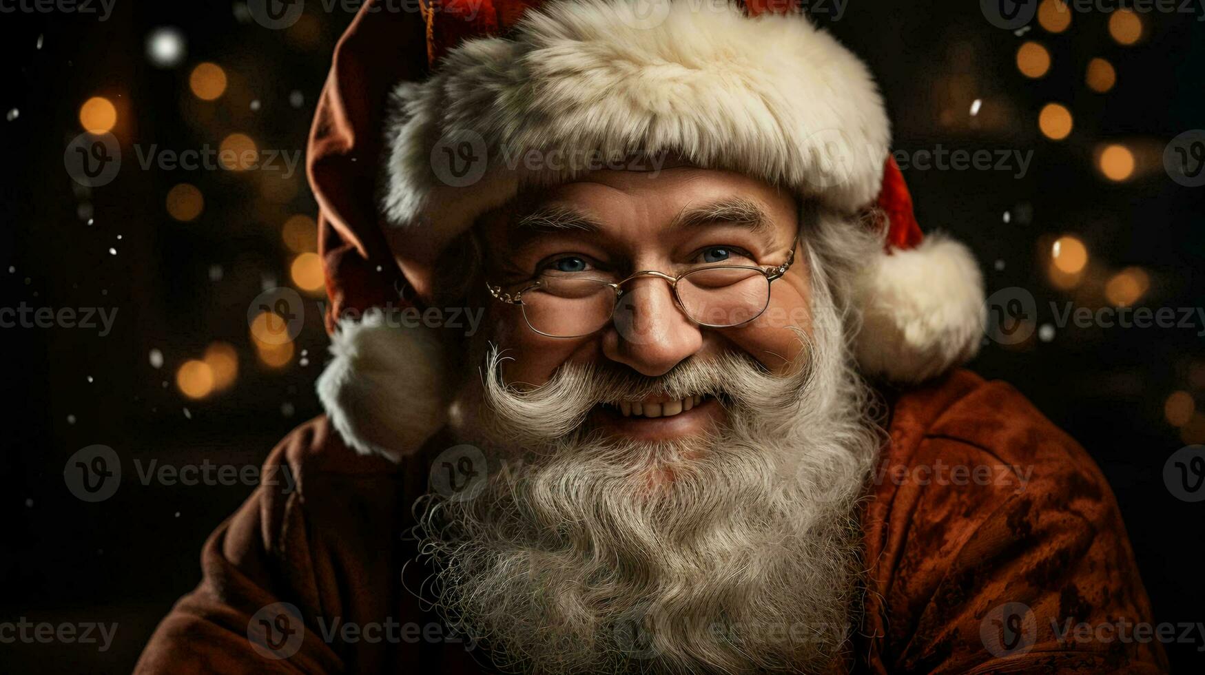 Père Noël claus est souriant, Contexte pour le Nouveau année et Noël vacances photo