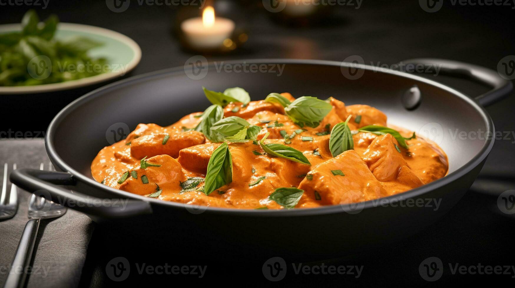 photo de tikka Masala comme une plat dans une haut de gamme restaurant. génératif ai