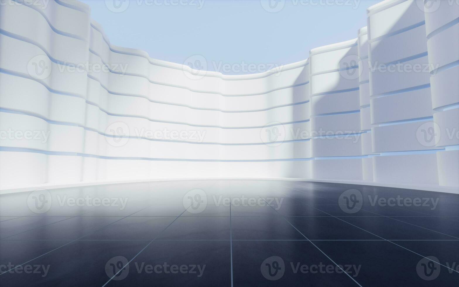 vide sol avec Créatif géométrie arrière-plan, 3d le rendu. photo