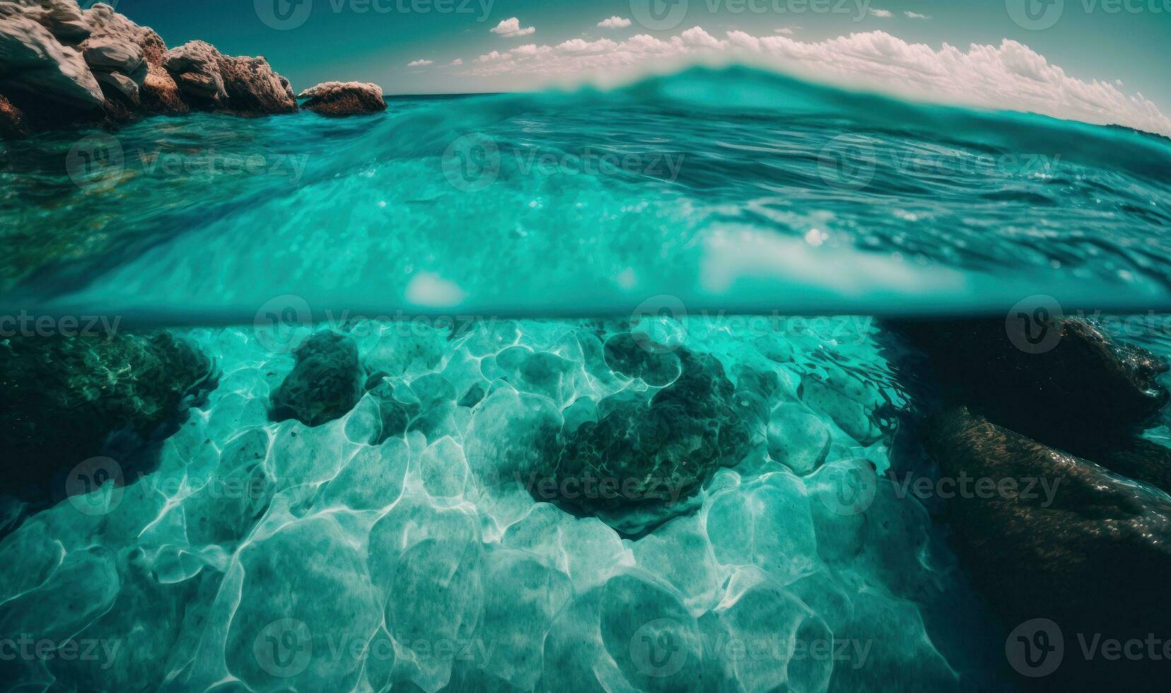 émeraude côte Sardaigne fermer de Naturel texture dans transparent turquoise mer l'eau photo