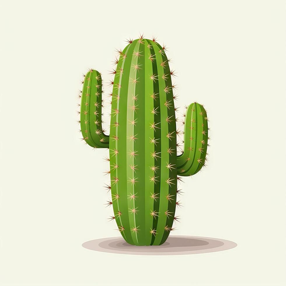 minimaliste plat conception de opuntia cactus ai généré photo