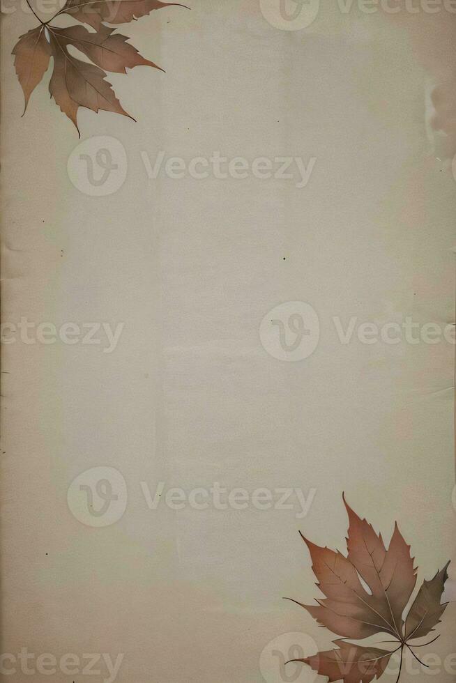 ancien papier avec feuilles texture Contexte photo