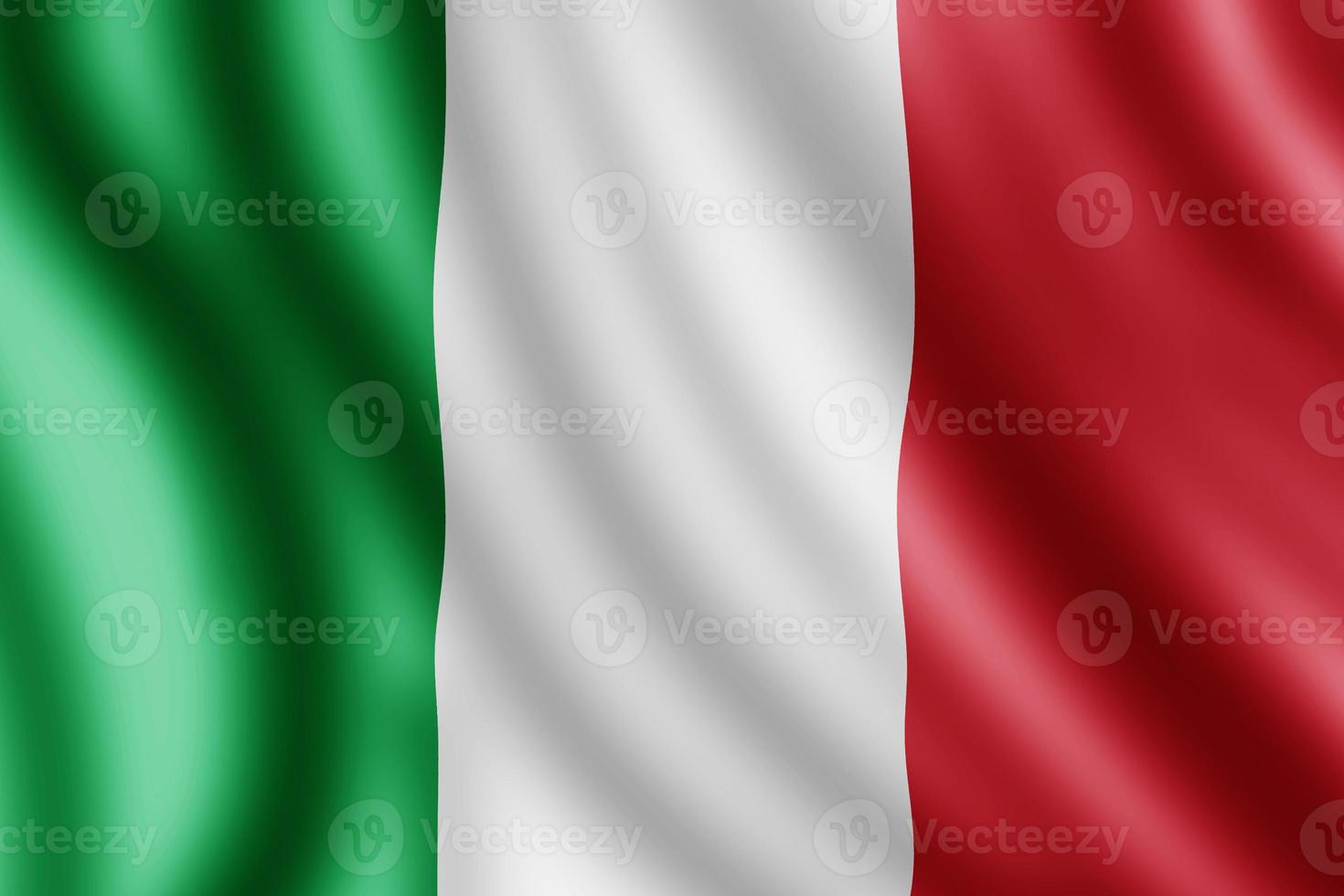 drapeau de l'italie, illustration réaliste photo