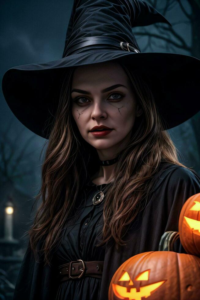 photo portrait de le Halloween sorcière