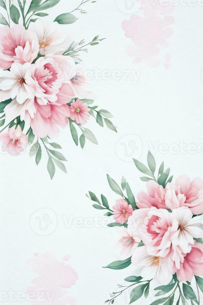 aquarelle rose fleurs Contexte photo