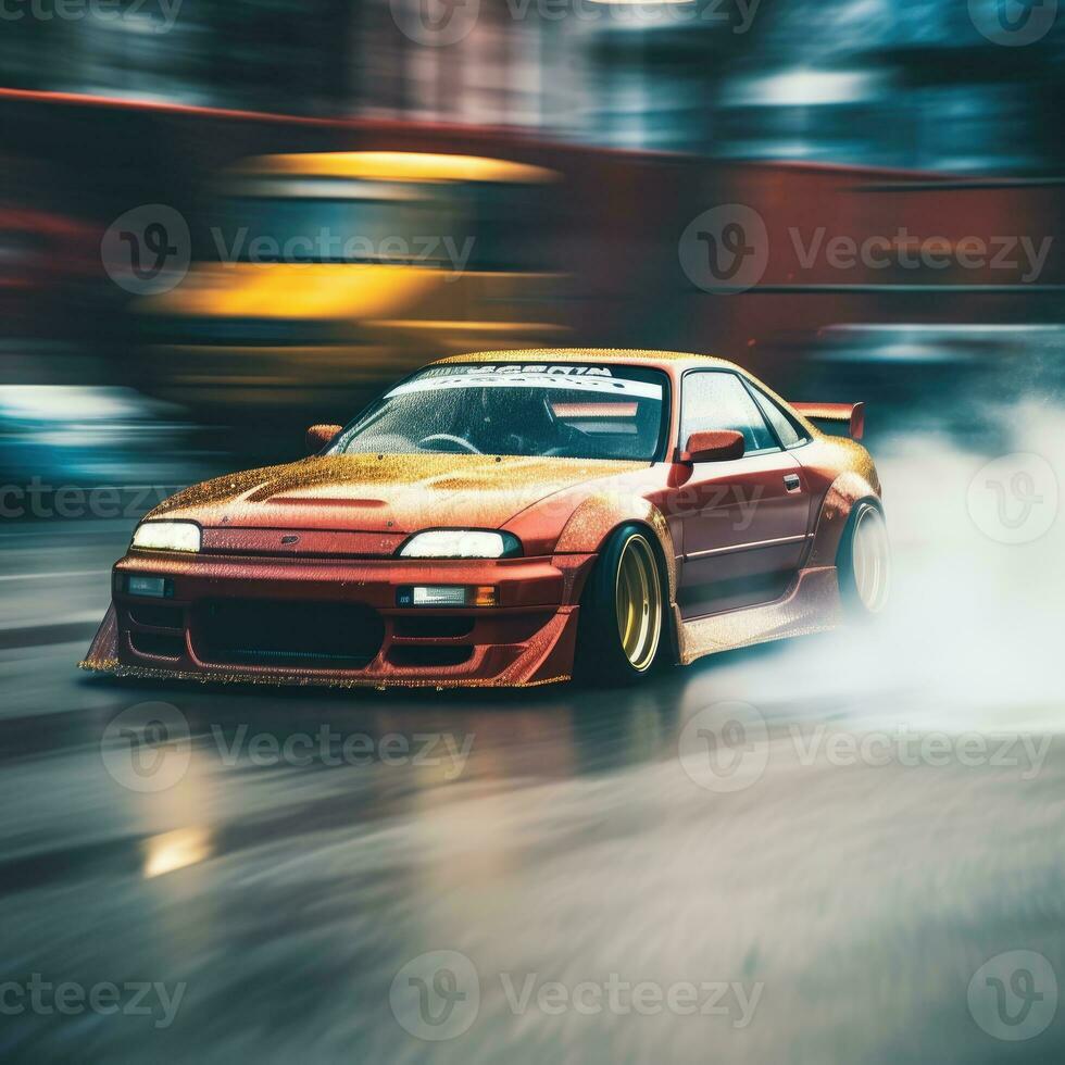 jdm dérive voiture la vitesse dérive Japonais drone coup la photographie compétition fumée pneus brouiller mouvement photo