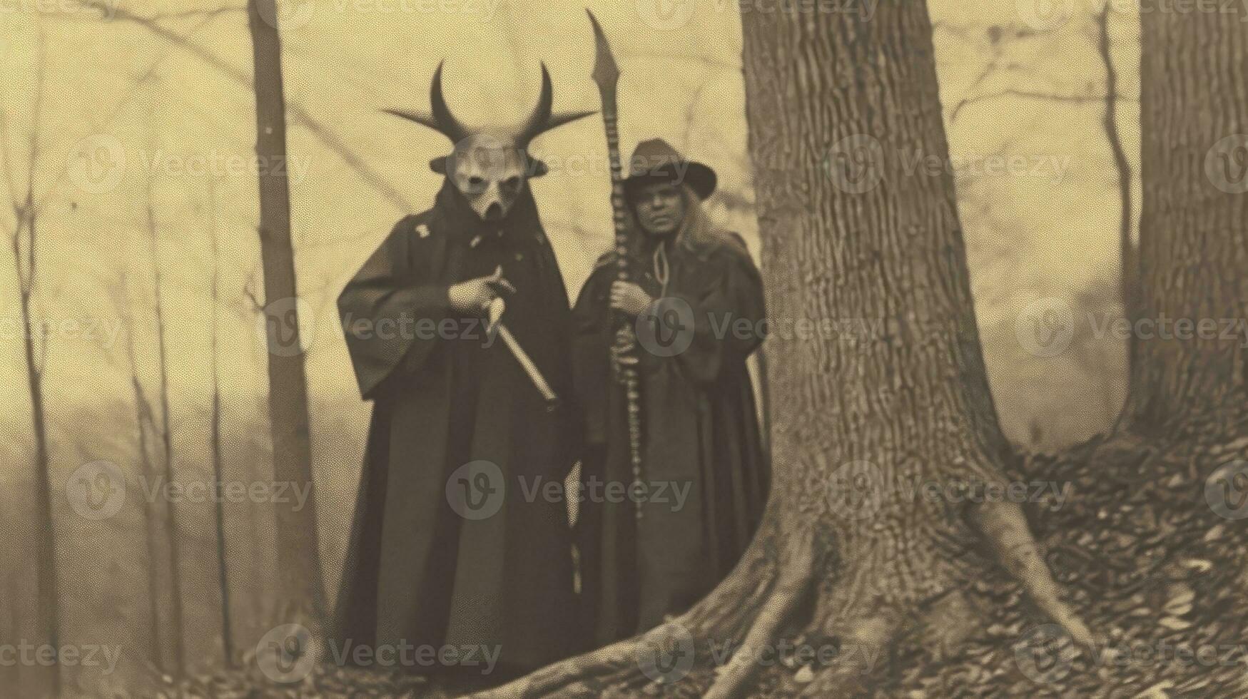 les enfants des gamins Halloween effrayant ancien la photographie masques 19e siècle horreur costumes fête photo