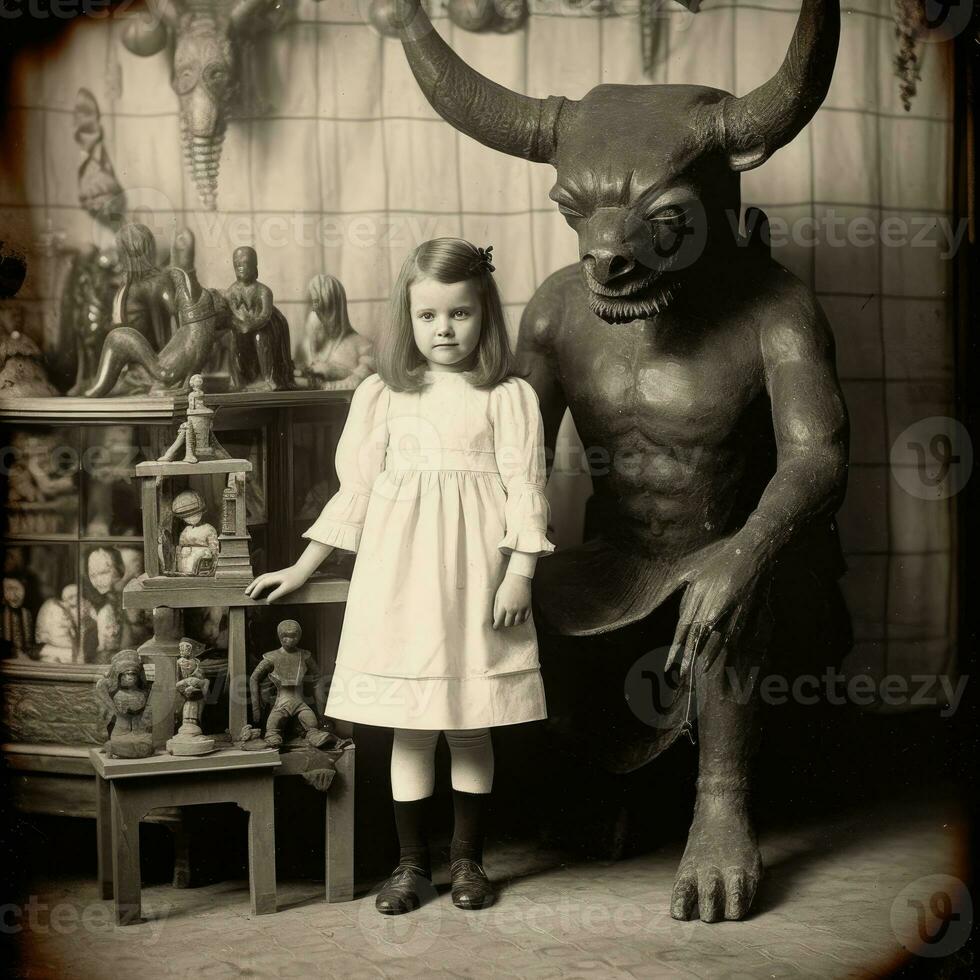 les enfants des gamins Halloween effrayant ancien la photographie masques 19e siècle horreur costumes fête photo