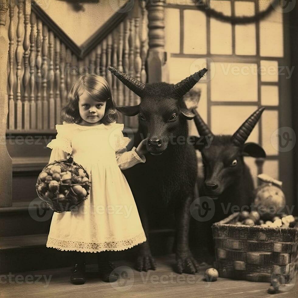 les enfants des gamins Halloween effrayant ancien la photographie masques 19e siècle horreur costumes fête photo