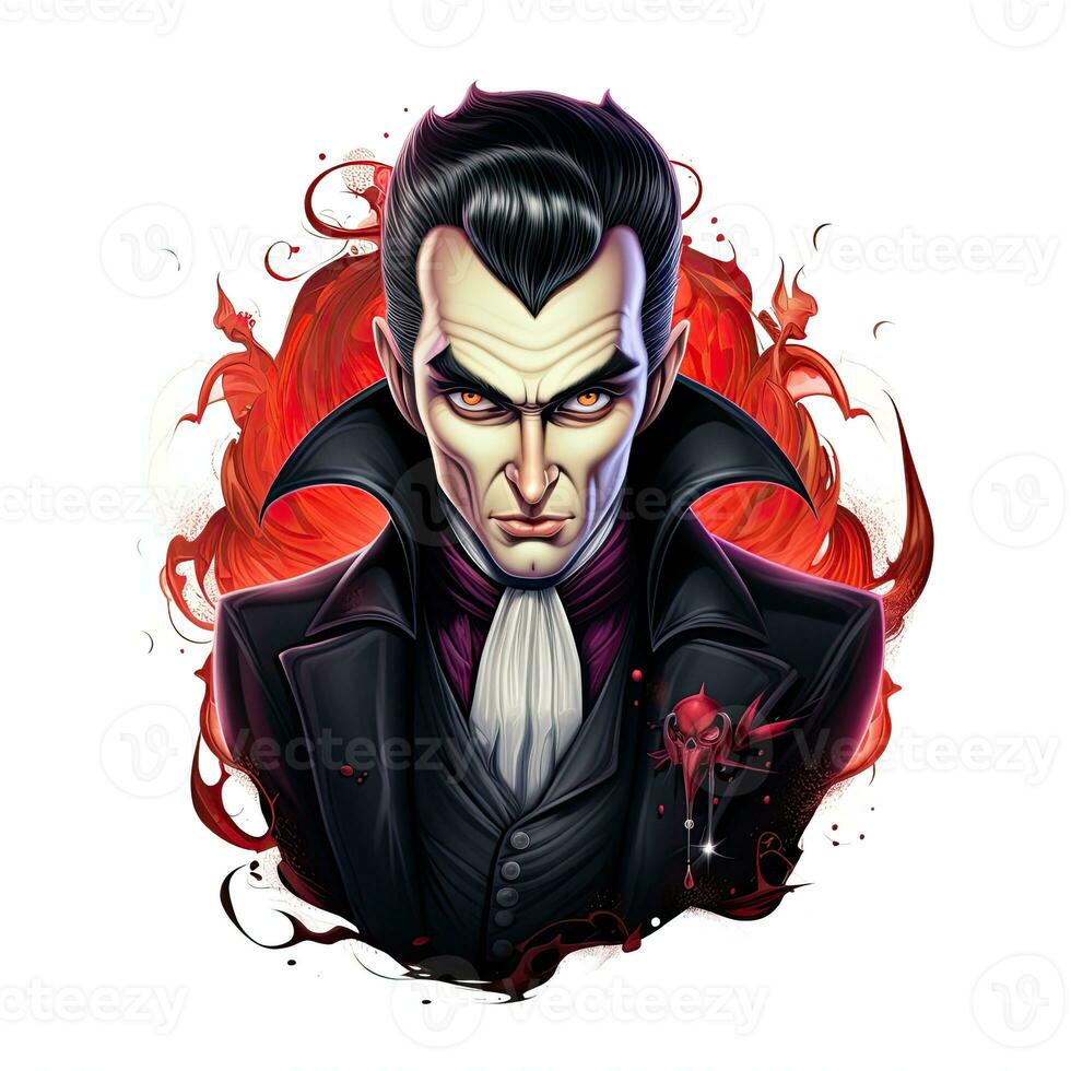 vampire dracula du sang Halloween illustration effrayant horreur conception tatouage vecteur isolé autocollant fantaisie photo