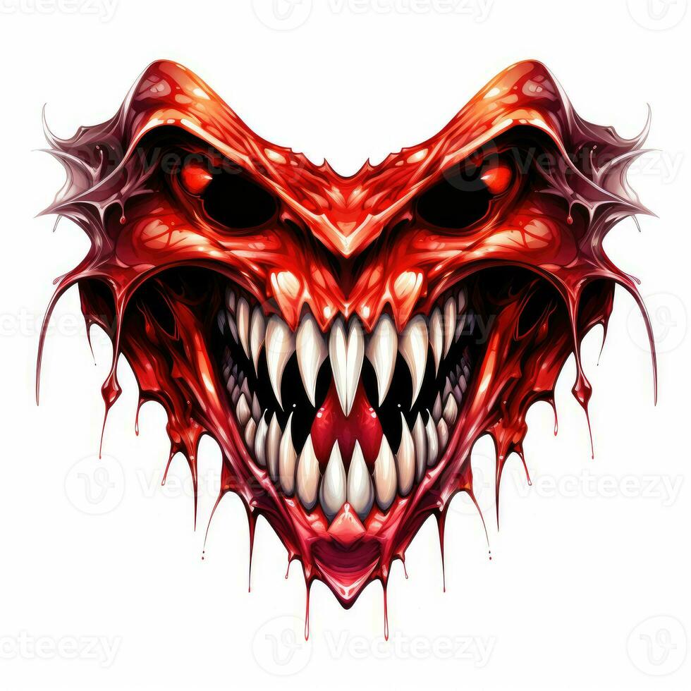 bouche les dents vampire crocs Halloween illustration effrayant horreur conception tatouage vecteur isolé fantaisie photo