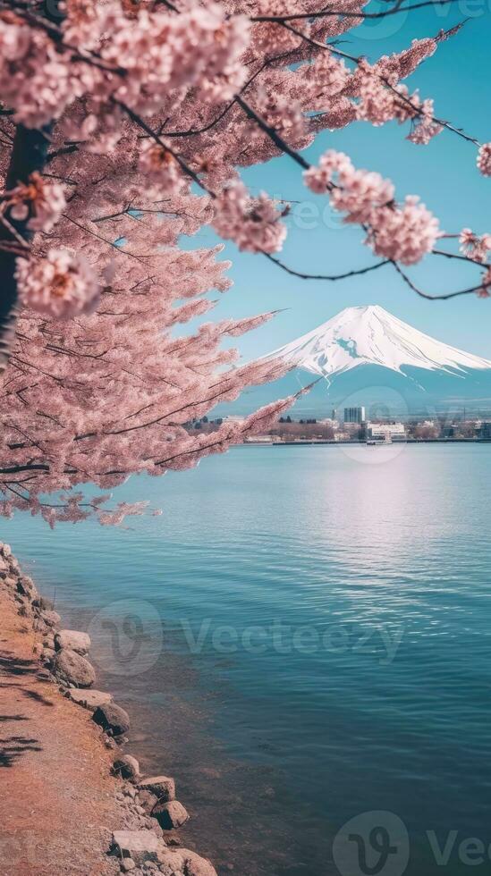 Japon Zen paysage panorama vue la photographie Sakura fleurs pagode paix silence la tour mur photo