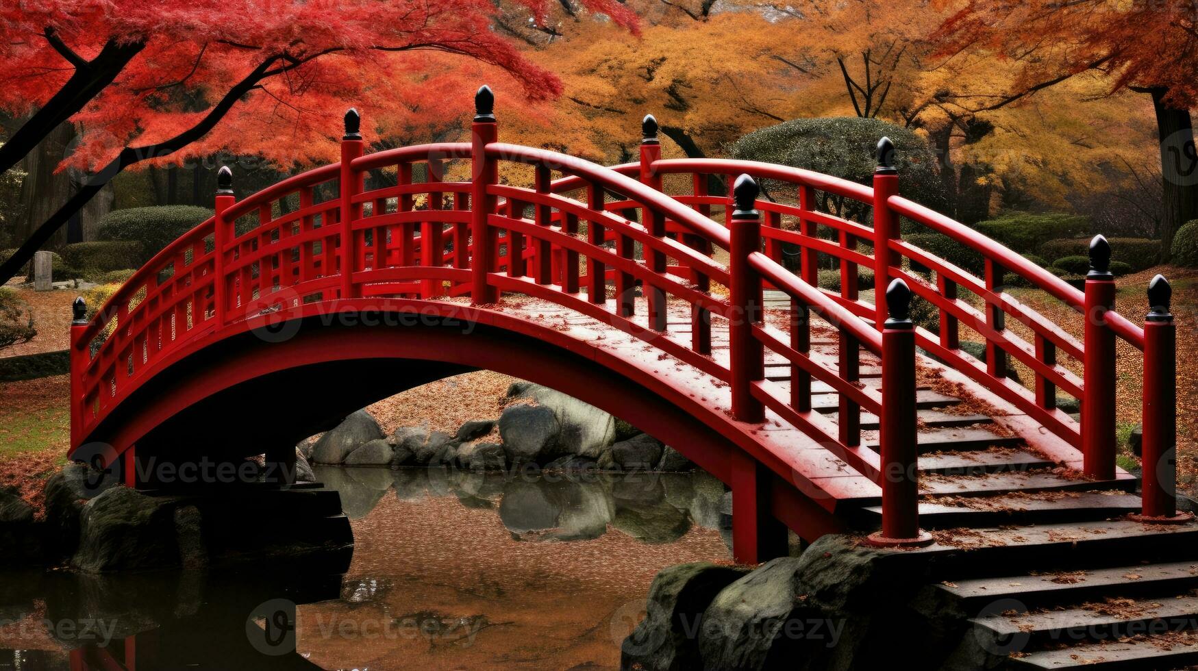 Japon Zen pont paysage panorama vue la photographie Sakura fleurs pagode paix silence la tour mur photo