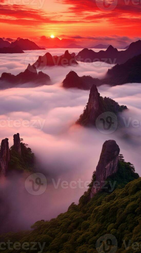 aérien vue forêt de mauvaise humeur brouillard paisible paysage liberté scène magnifique la nature fond d'écran photo