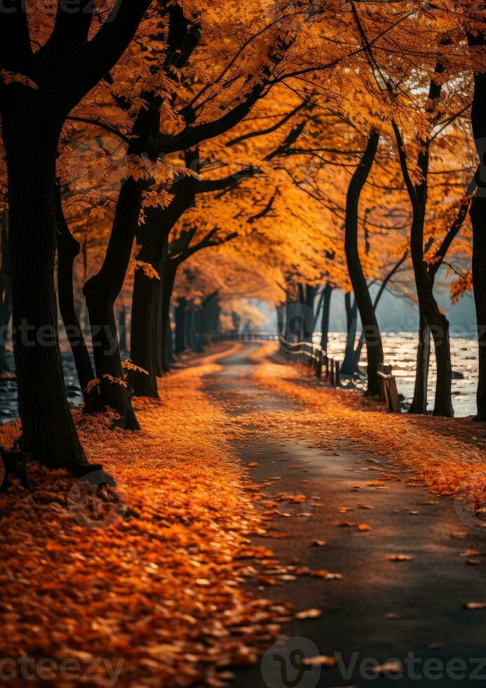 l'automne feuilles Orange tranquillité la grâce paysage Zen harmonie calme unité harmonie la photographie photo