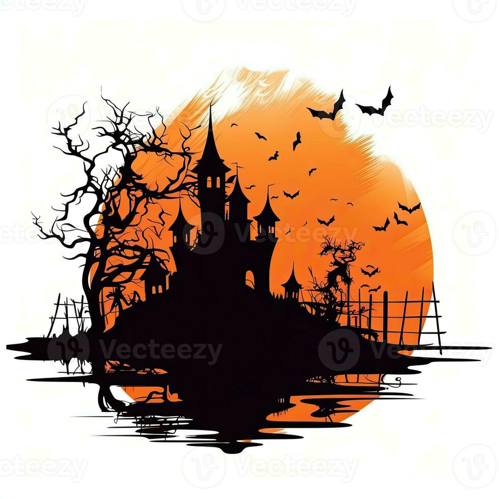 vampire Château maison Halloween clipart illustration vecteur T-shirt conception Couper album tatouage photo