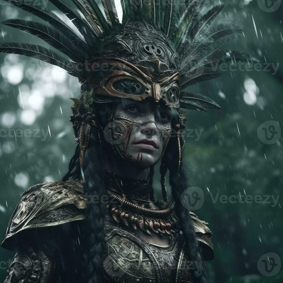tribal Divin prêtre aztèque photo ancien Maya incas Dieu apocalypse mexicain plumes moissonneuse
