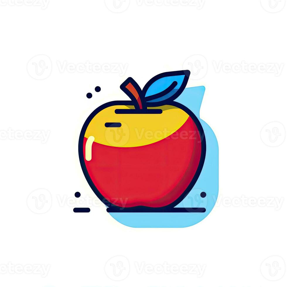 Pomme logotype icône autocollant emblème clipart illustration Facile vecteur png eps isolé photo