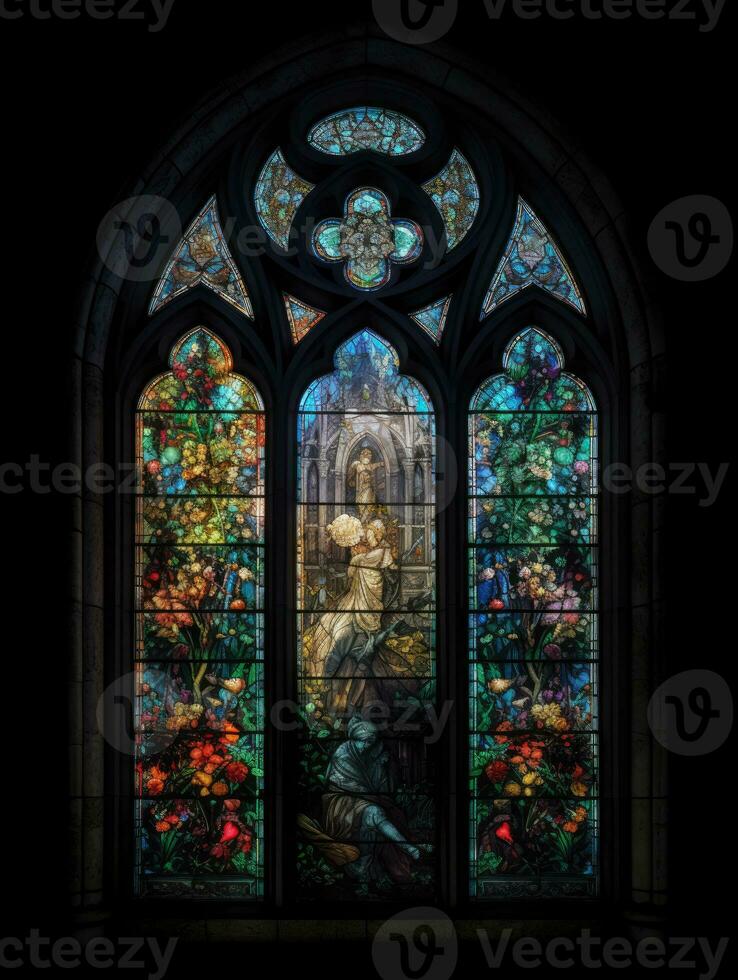 coloré verre fenêtre mosaïque religieux collage ouvrages d'art rétro ancien texturé religion photo