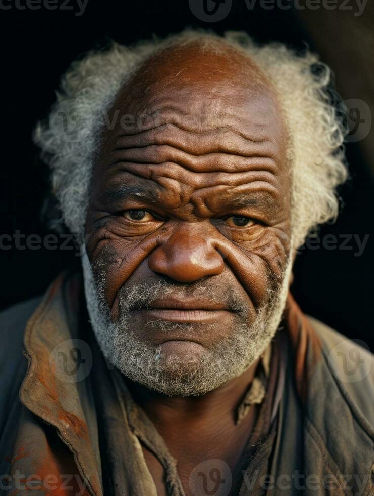 africain américain homme de le de bonne heure années 1900 coloré vieux photo ai génératif