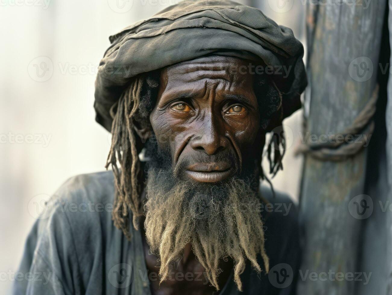 africain américain homme de le de bonne heure années 1900 coloré vieux photo ai génératif