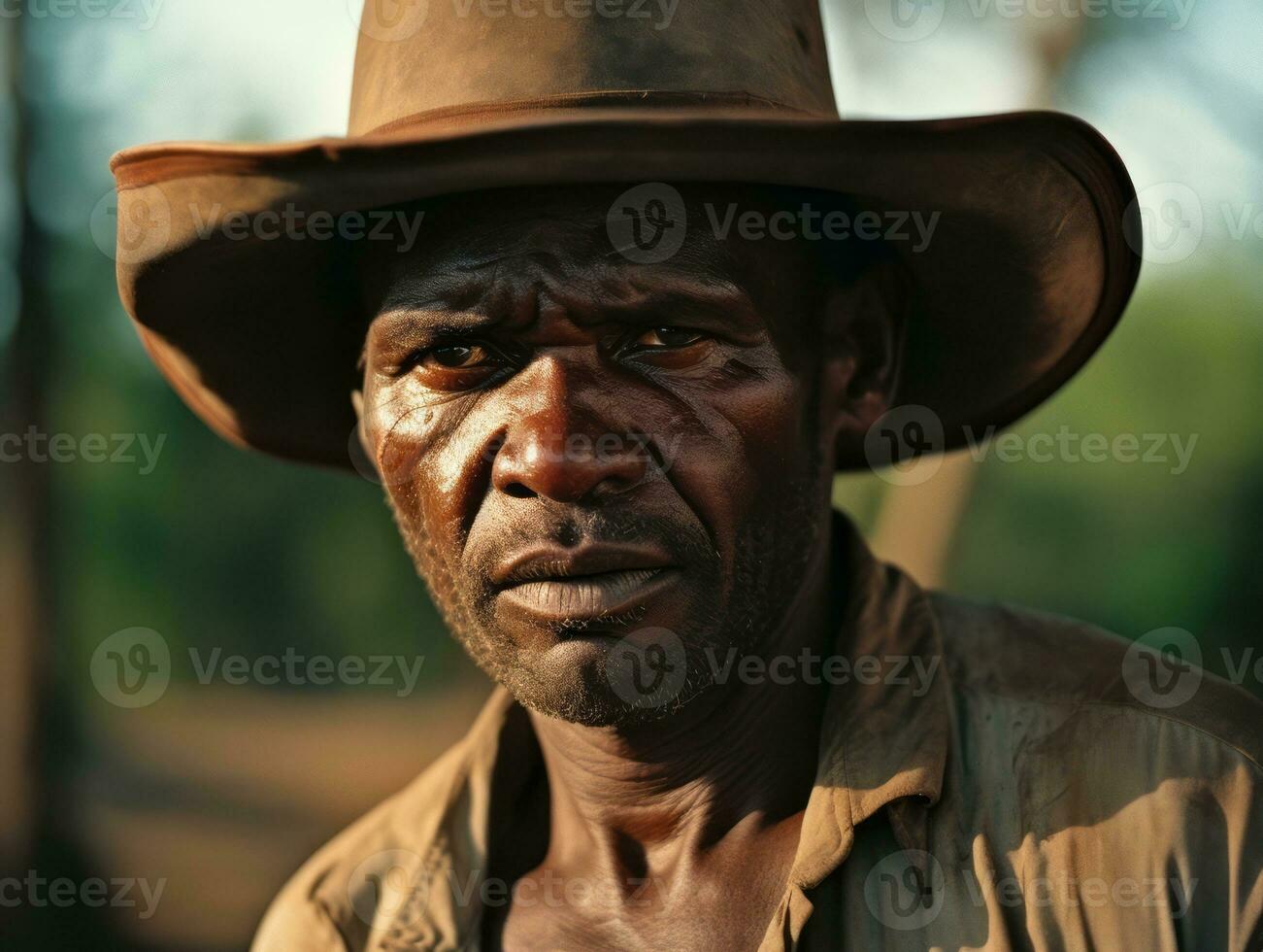 africain américain homme de le de bonne heure années 1900 coloré vieux photo ai génératif