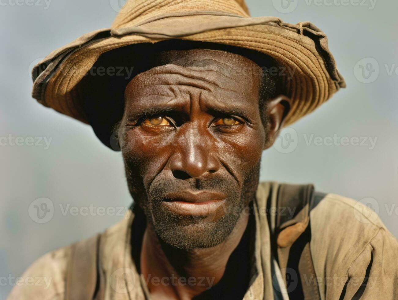 africain américain homme de le de bonne heure années 1900 coloré vieux photo ai génératif