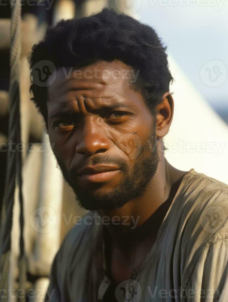 africain américain homme de le de bonne heure années 1900 coloré vieux photo ai génératif