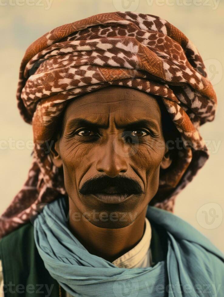 arabe homme de le de bonne heure années 1900 coloré vieux photo ai génératif