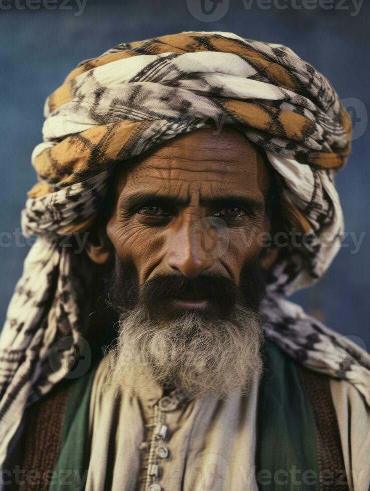 arabe homme de le de bonne heure années 1900 coloré vieux photo ai génératif