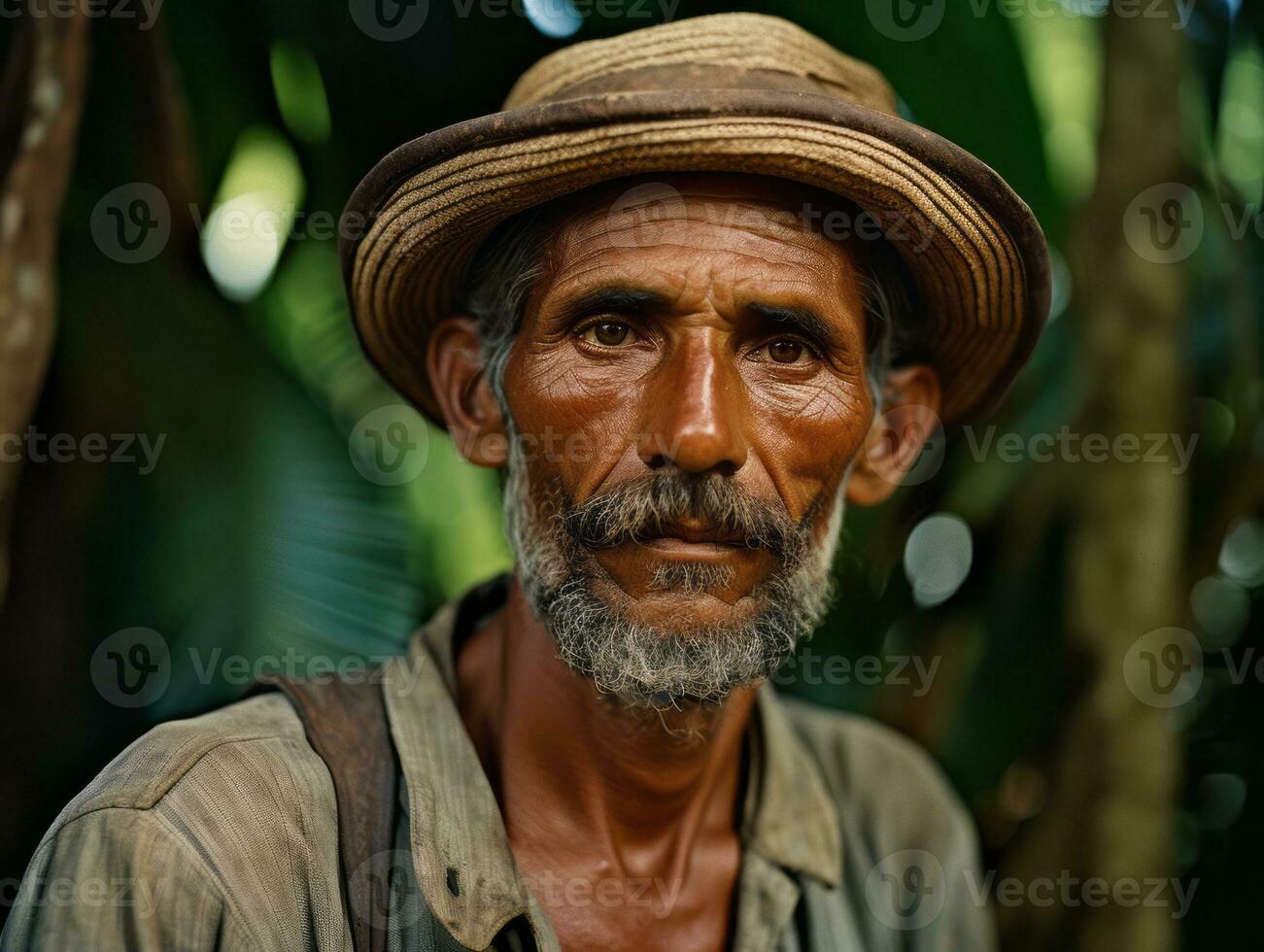 brésilien homme de le de bonne heure années 1900 coloré vieux photo ai génératif