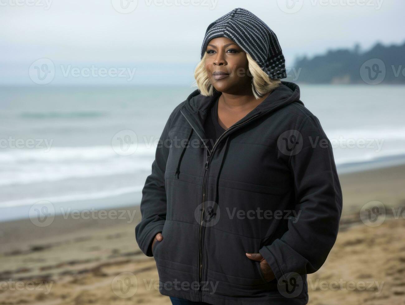 sur de soi plus Taille femme balancement sa périple ai génératif photo