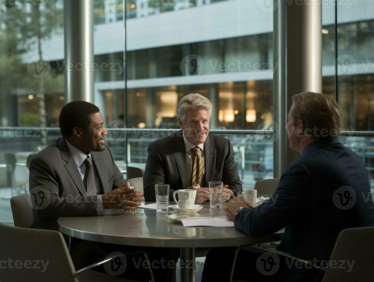 diverse groupe de affaires professionnels est engagé dans une réflexion session ai génératif photo