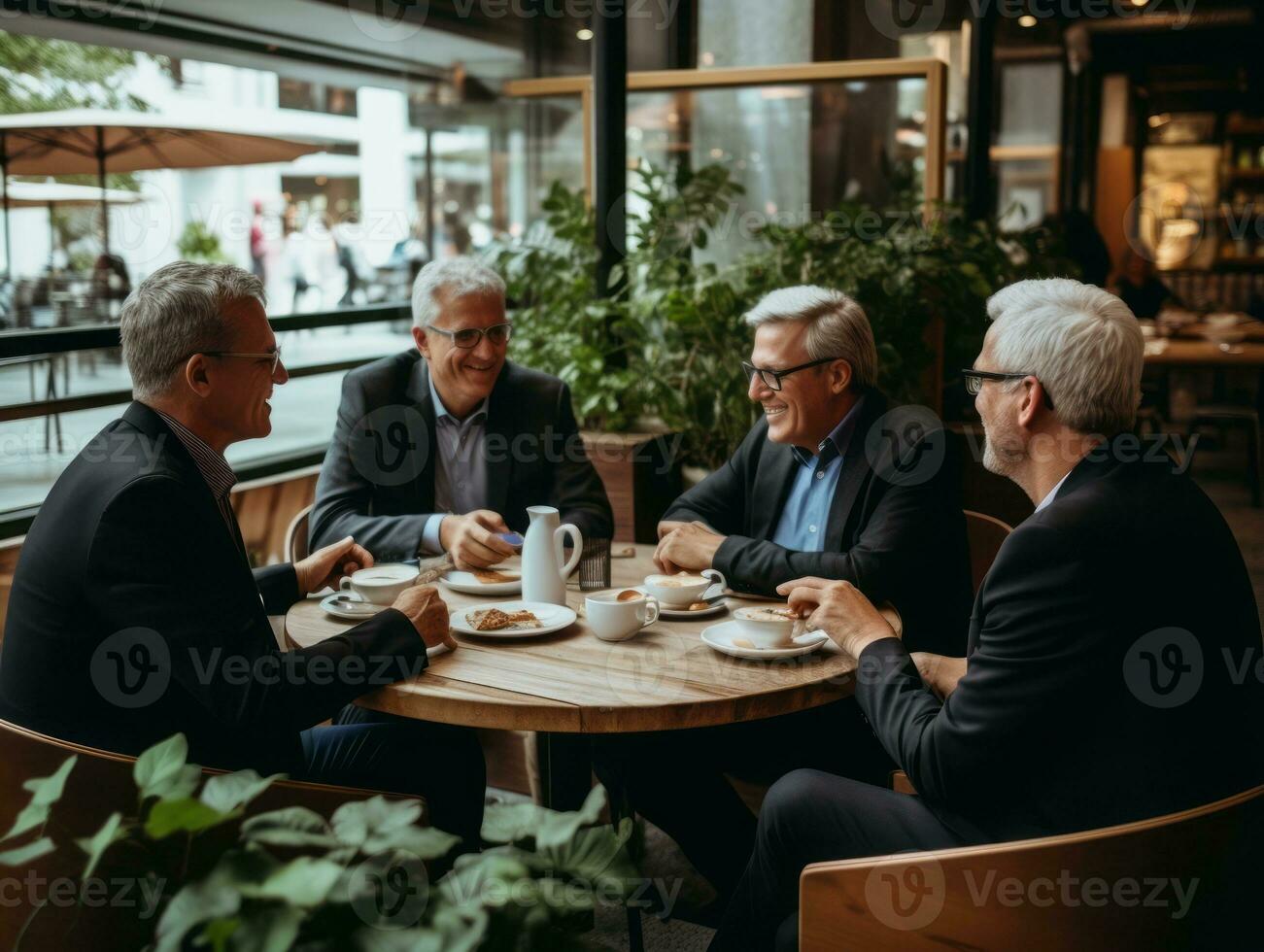 diverse groupe de affaires professionnels est engagé dans une réflexion session ai génératif photo