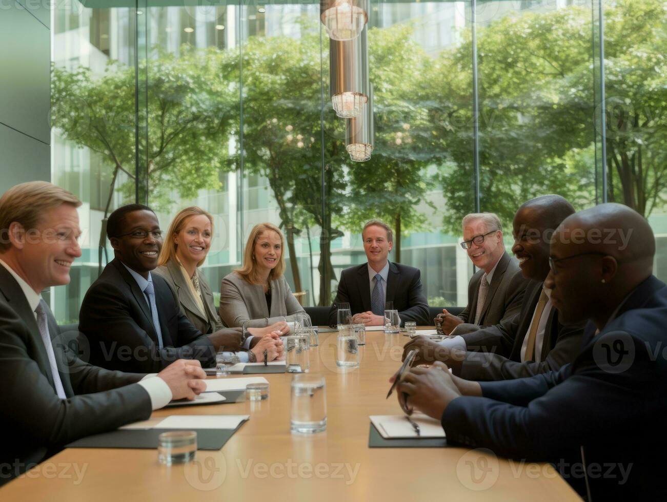 diverse groupe de affaires professionnels est engagé dans une réflexion session ai génératif photo