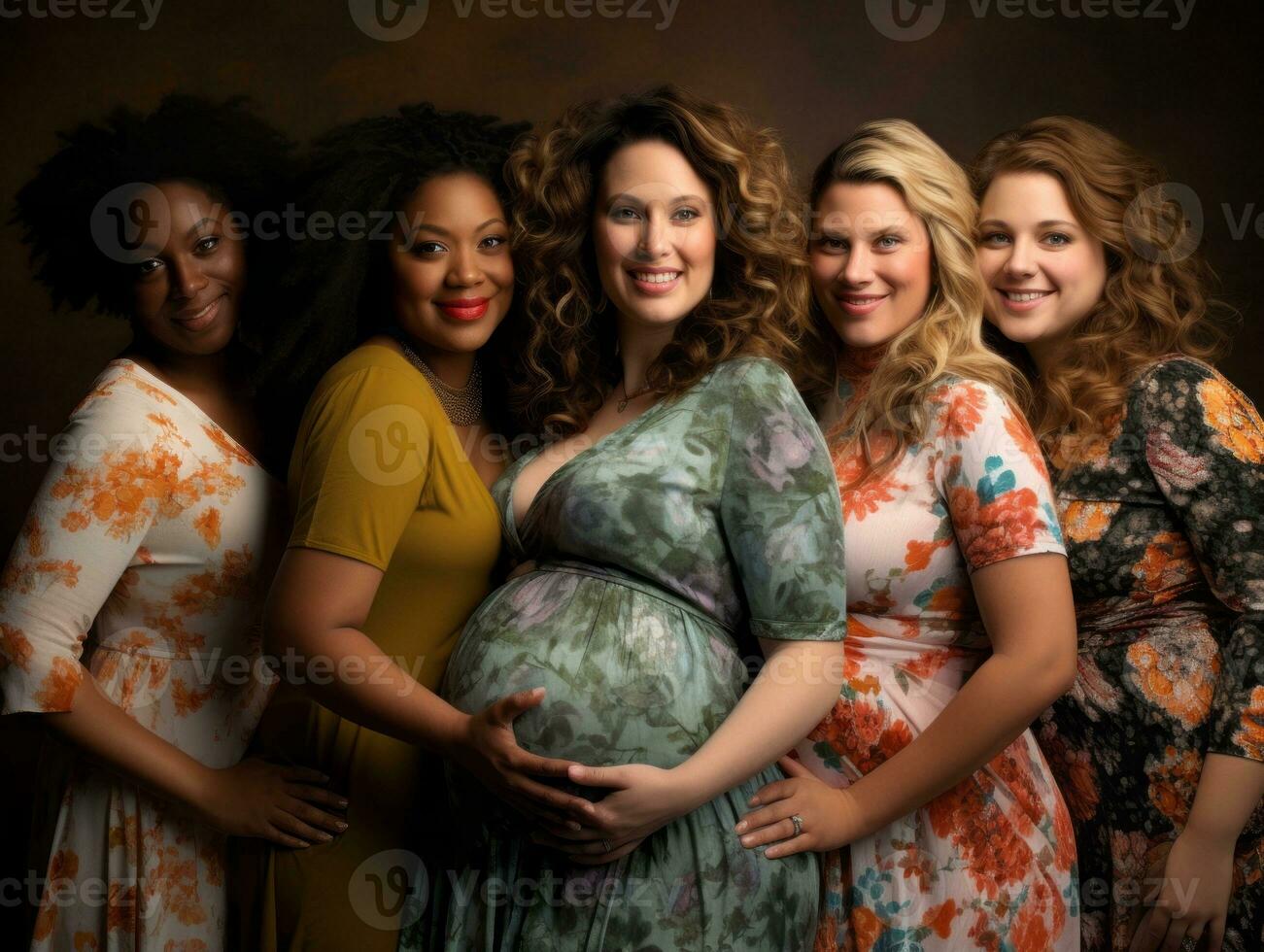 célébrer le beauté de diverse corps formes et tailles ai génératif photo