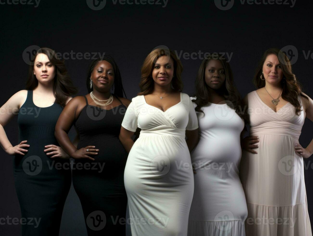 célébrer le beauté de diverse corps formes et tailles ai génératif photo