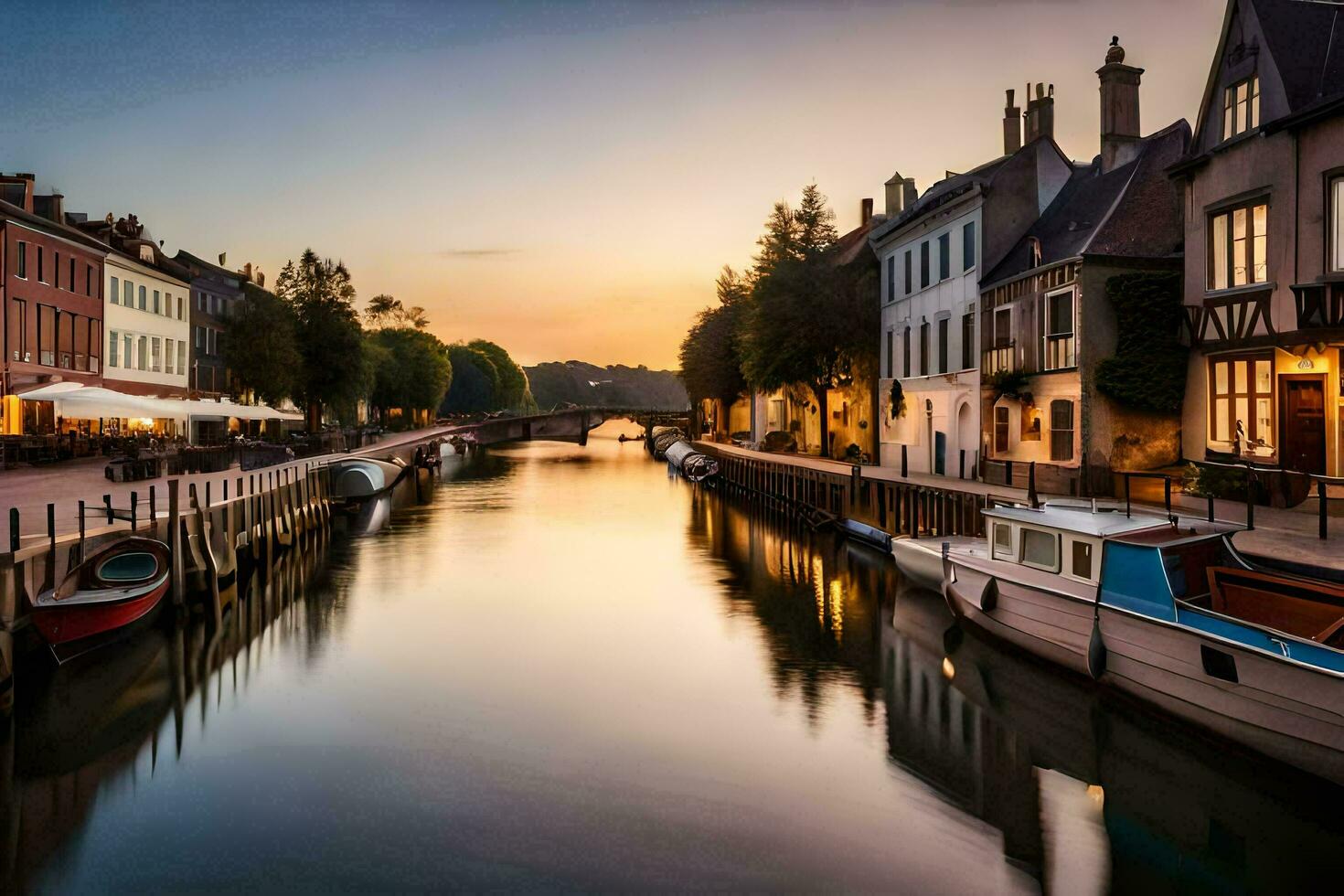 le canaux de Bordeaux. généré par ai photo