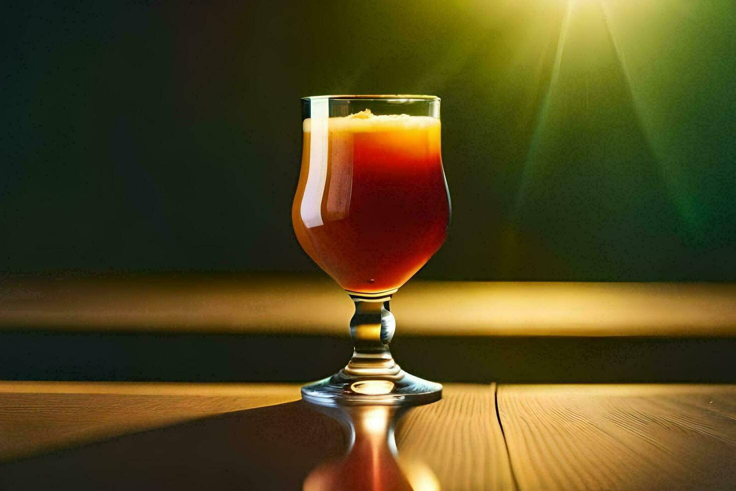 une verre de rouge liquide séance sur une tableau. généré par ai photo