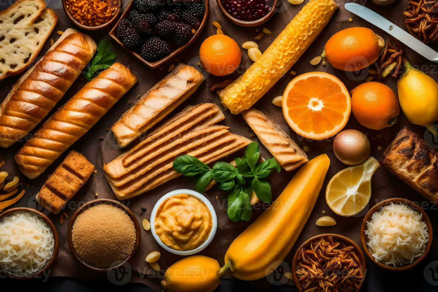 nourriture cette sont haute dans les glucides. généré par ai photo