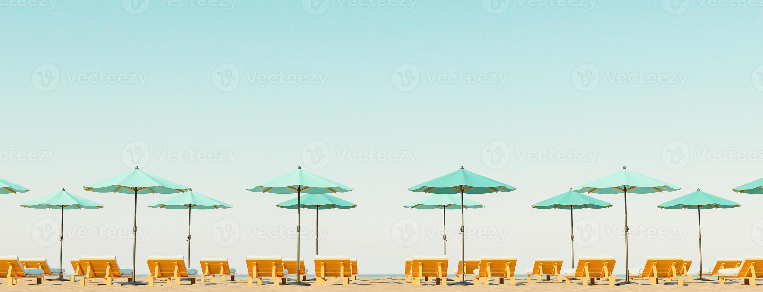 parasols à l'horizon de la plage photo