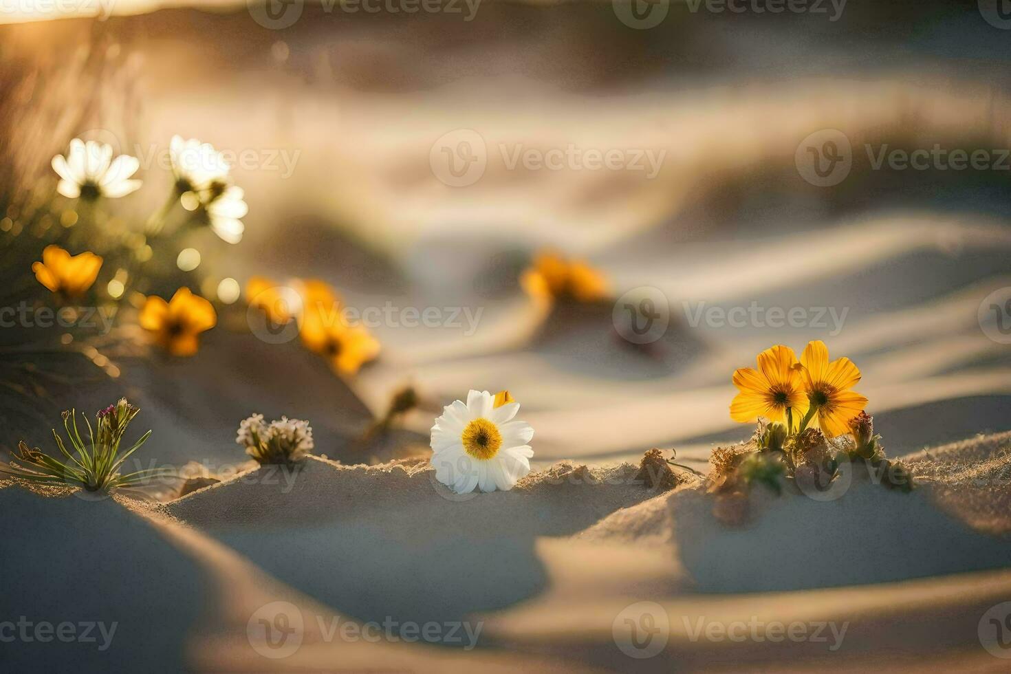 le fleurs de le désert. généré par ai photo