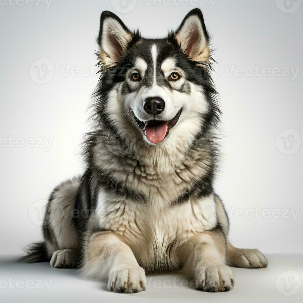 noir et blanc mignonne alaskan chien photo